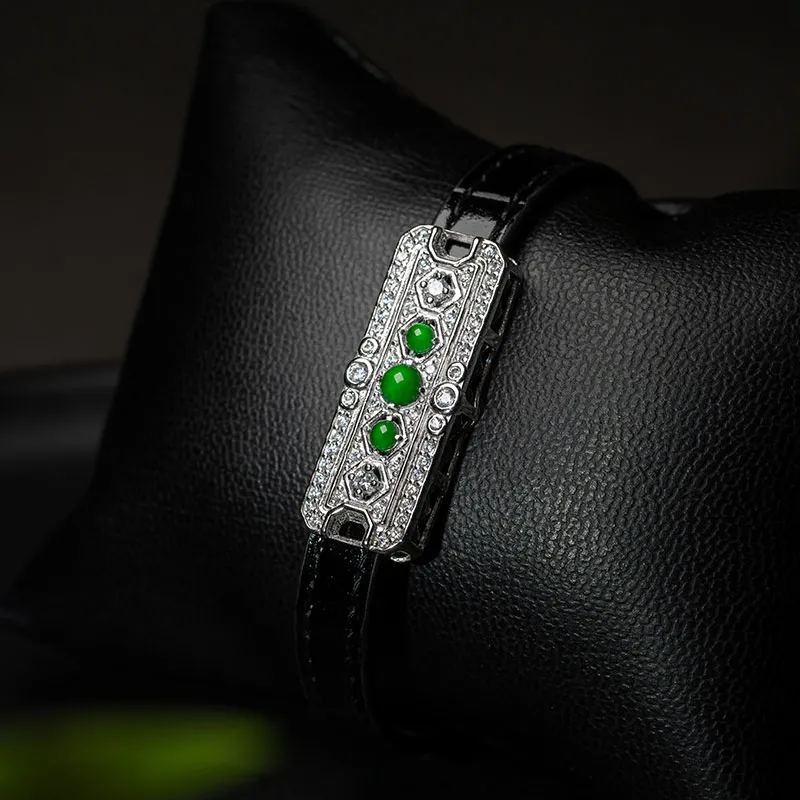 Princess Cui Ice Glutinous Jadeite Buddha Strap Wristband Women's-10