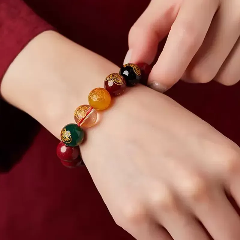 Princess Cui Reconstructed Cinnabar Jade Bracelets Unisex-2