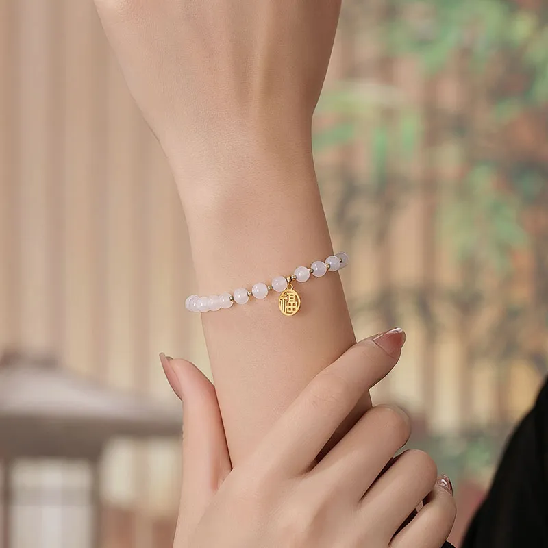 Princess Cui Hetian Jade Bracelets White Jade/Pale Greenish White Jade Women's-4