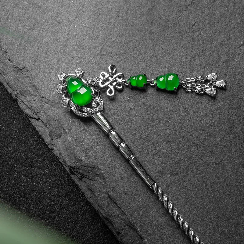 Princess Cui Ice Type Jadeite Hairpin Women's-3