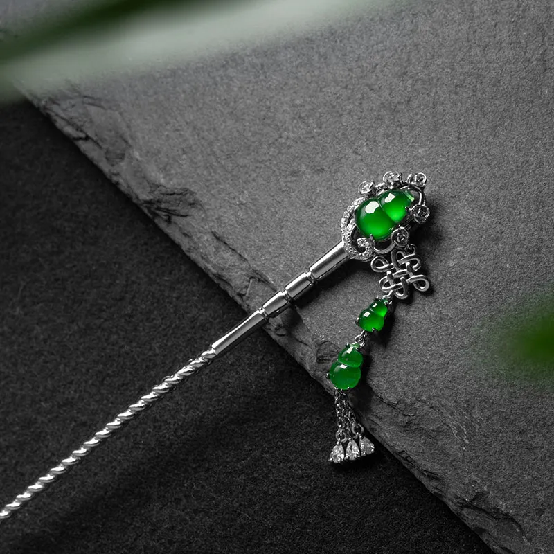 Princess Cui Ice Type Jadeite Hairpin Women's-4