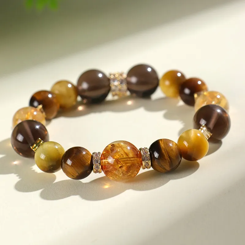 Princess Cui Tiger's Eye Stone Jade Bracelets Unisex-5
