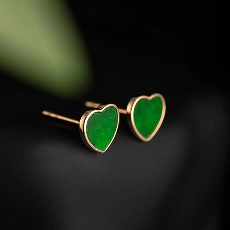 Princess Cui Ice Type Jadeite Stud Earrings Women's-2