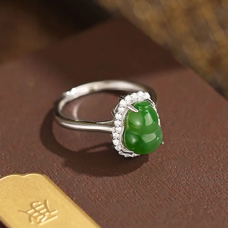 Princess Cui Hetian Jade Rings Jasper Women's-3