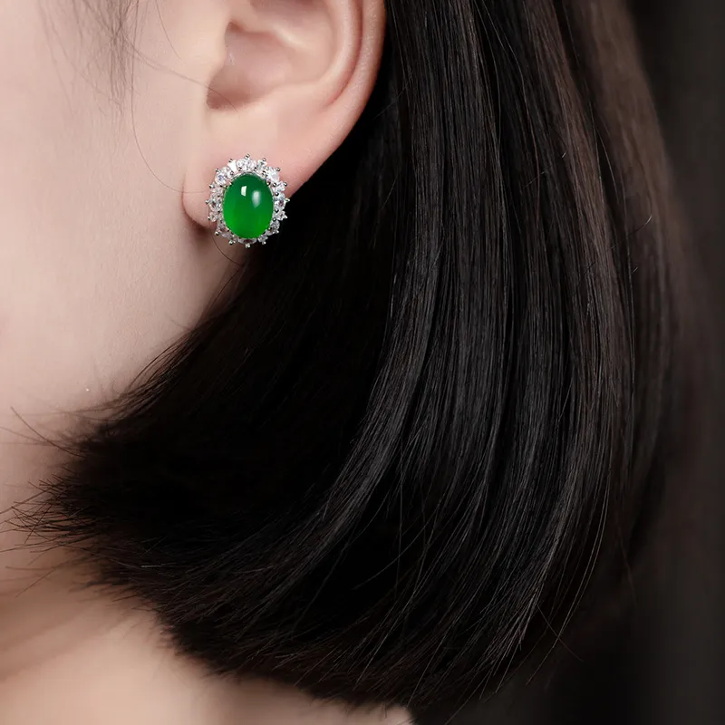 Princess Cui Chalcedony Stud Earrings Women's-1