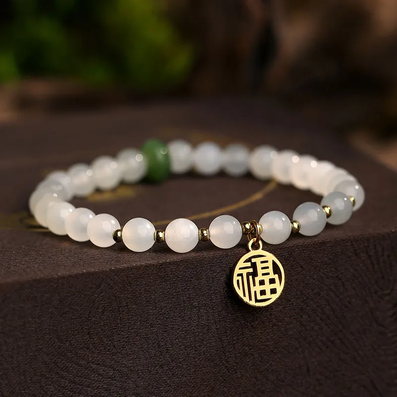 Princess Cui Hetian Jade Bracelets White Jade/Pale Greenish White Jade Women's-1