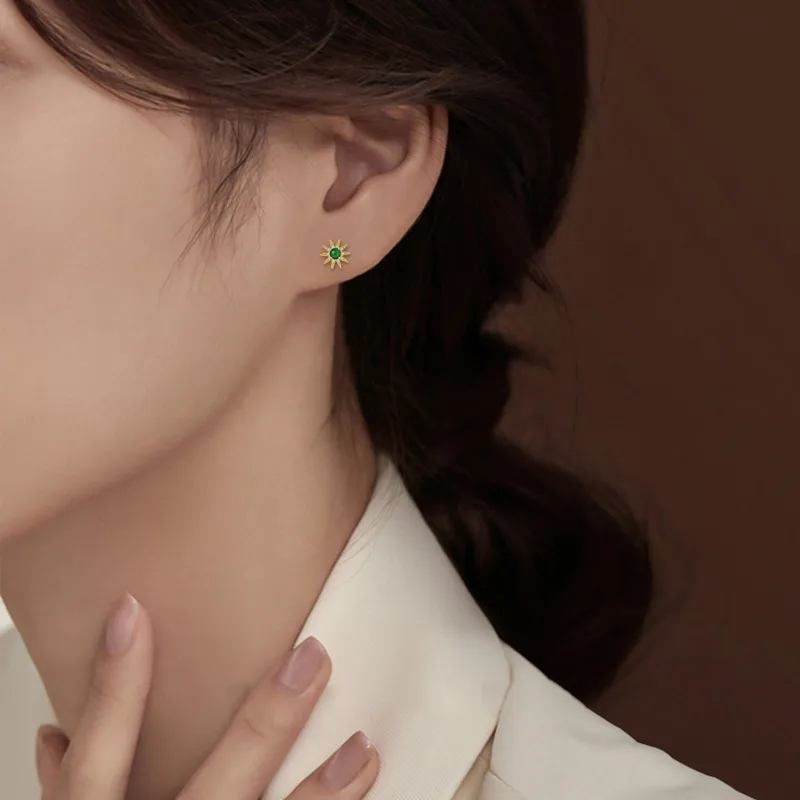 Princess Cui Ice Type Jadeite Stud Earrings Women's-1