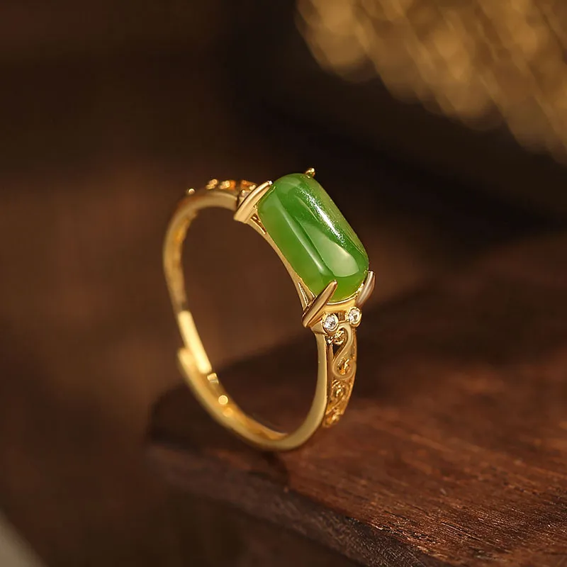 Princess Cui Hetian Jade Rings Jasper Unisex-1