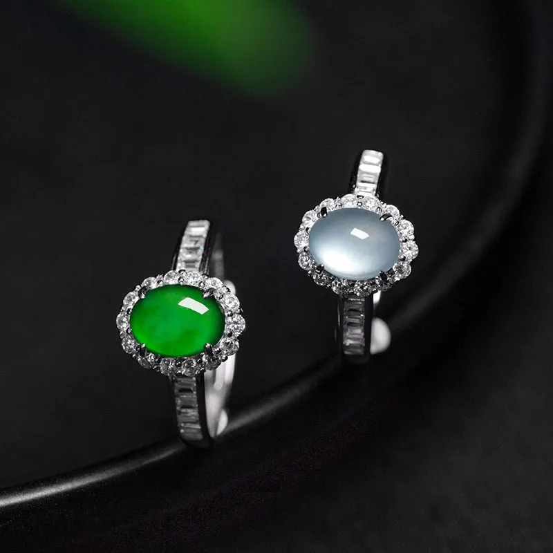 Princess Cui Ice Type Jadeite Rings Women's-6