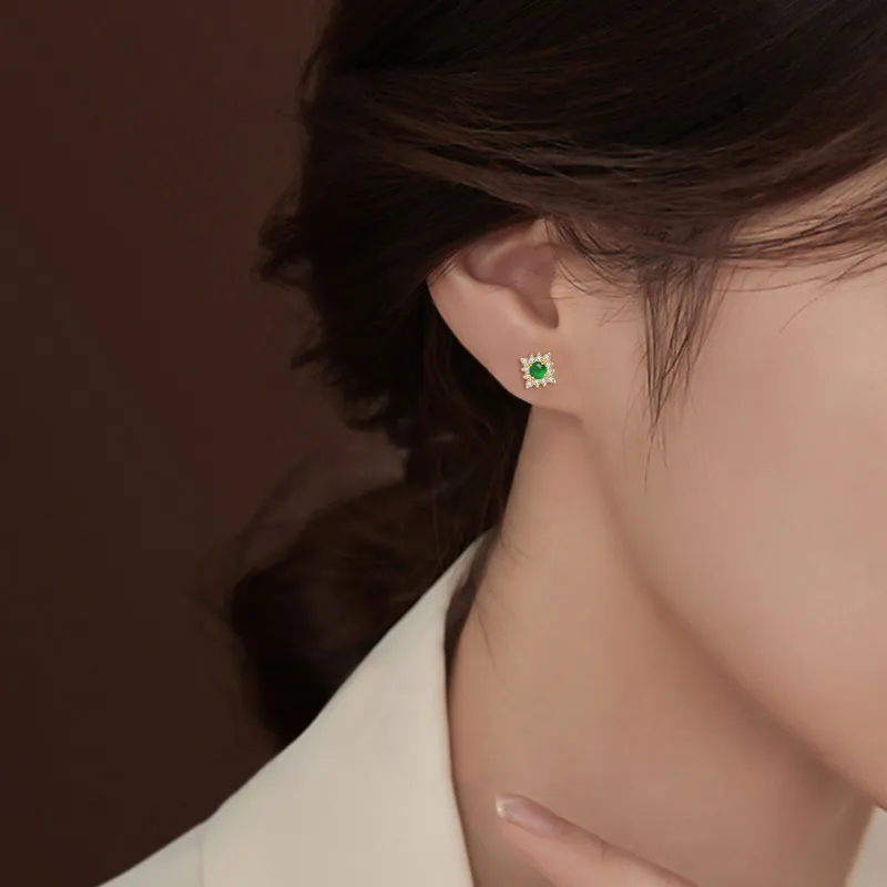 Princess Cui Ice Type Jadeite Stud Earrings Women's-1