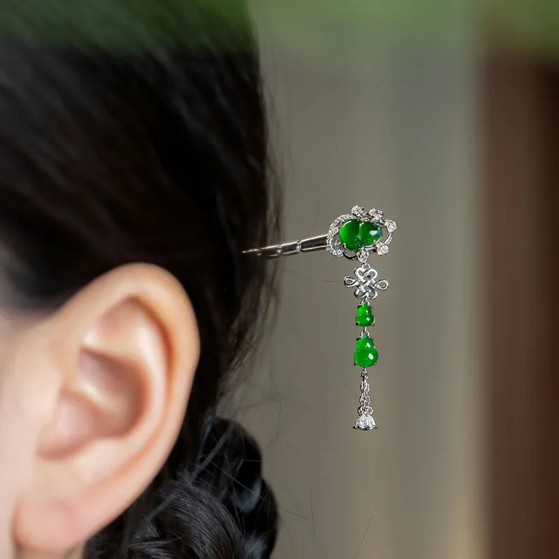 Princess Cui Ice Type Jadeite Hairpin Women's-6