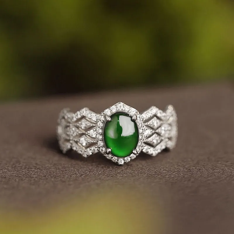 Princess Cui Ice Type Jadeite Rings Unisex-4