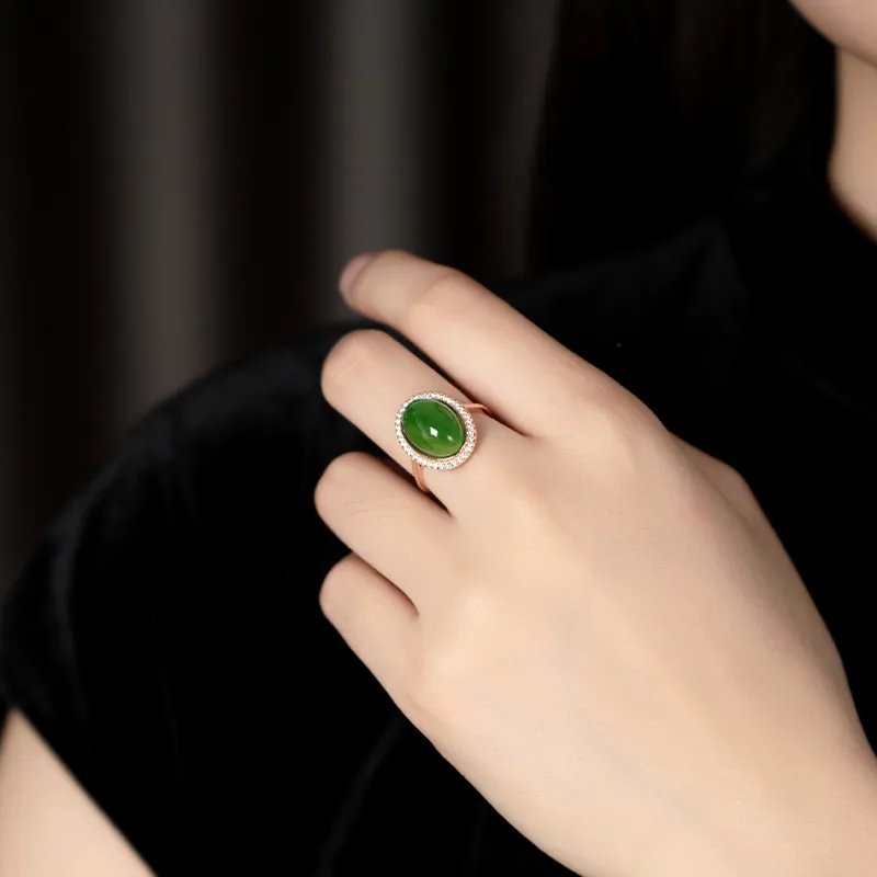 Princess Cui Hetian Jade Rings Jasper Women's-2