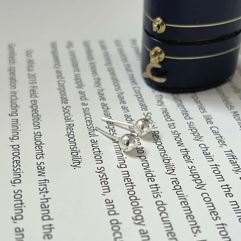 Princess Cui 990 Silver Stud Earrings Unisex-5