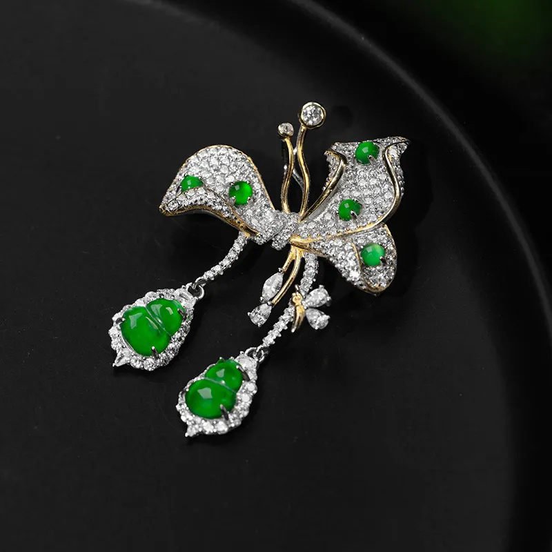 Princess Cui Ice Type Jadeite Brooches Women's-1