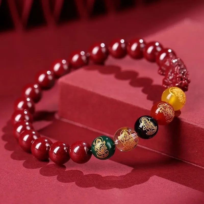 Princess Cui Reconstructed Cinnabar Jade Bracelets Unisex-4