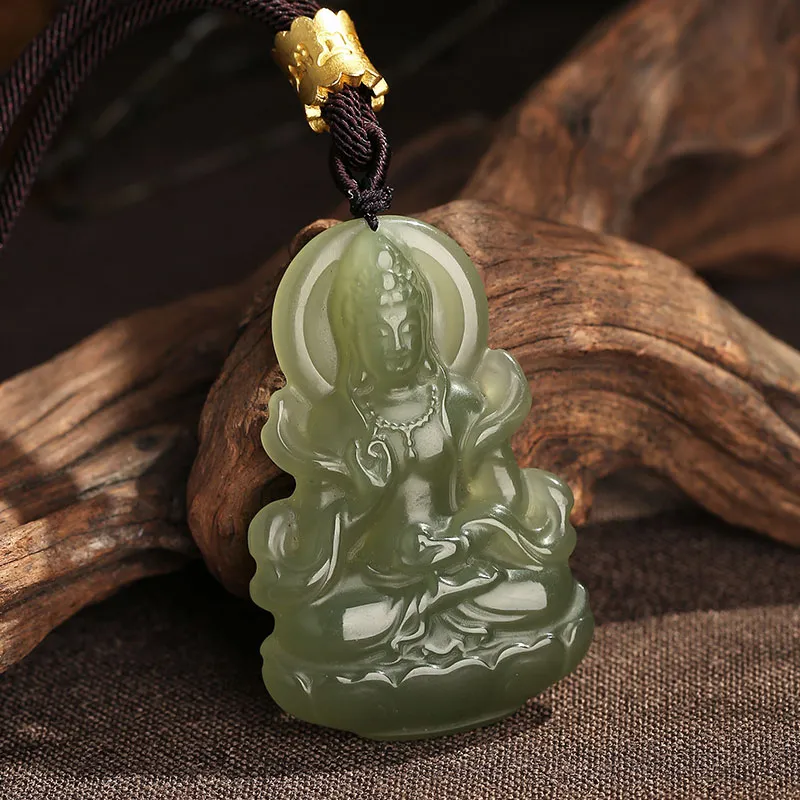 Princess Cui Hetian Jade Necklaces Green Jade Unisex-1