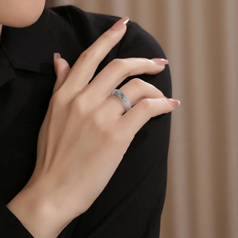 Princess Cui Bean Type Jadeite Ring Unisex-5
