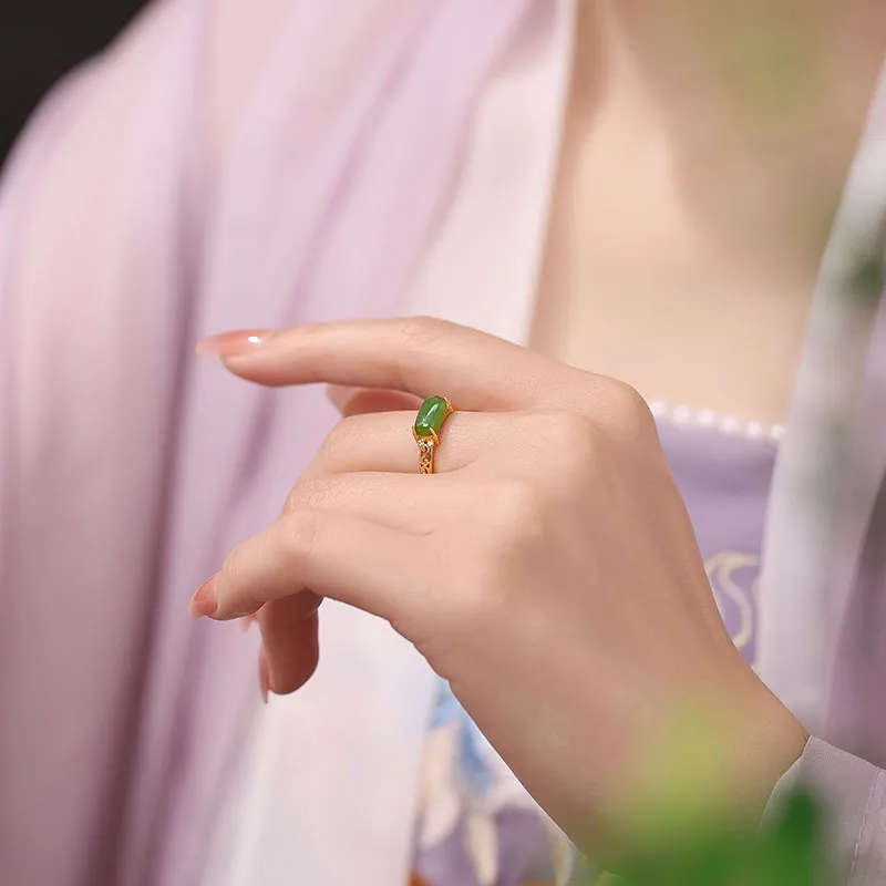Princess Cui Hetian Jade Rings Jasper Unisex-4