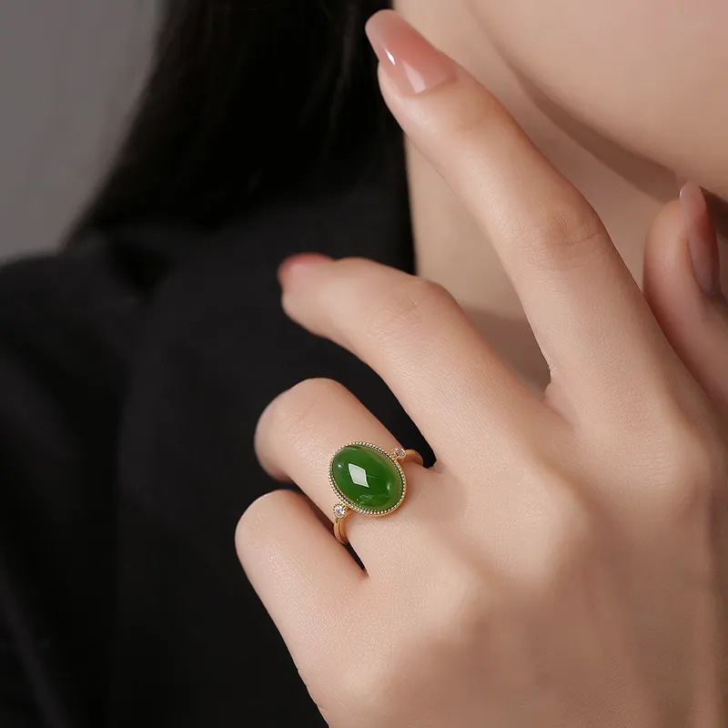 Princess Cui Hetian Jade Rings Jasper Women's-1