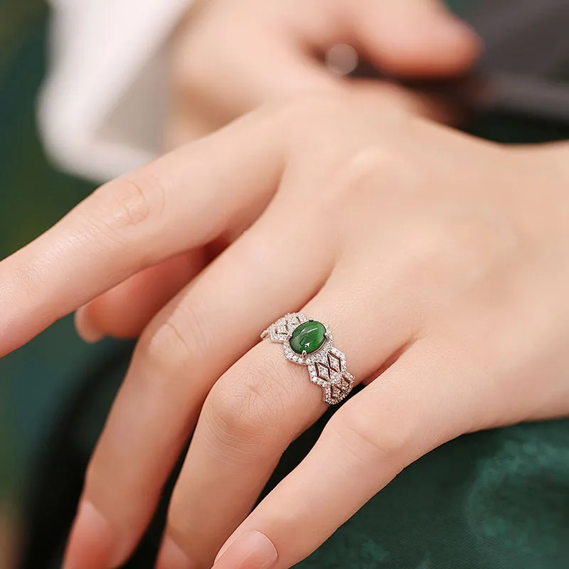 Princess Cui Ice Type Jadeite Rings Unisex-5