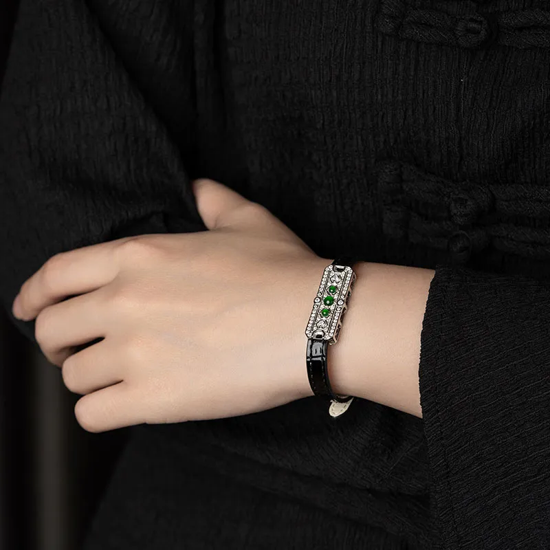 Princess Cui Ice Glutinous Jadeite Buddha Strap Wristband Women's-12