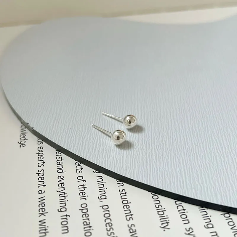 Princess Cui 990 Silver Stud Earrings Unisex-3