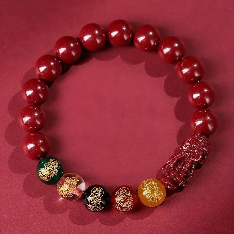 Princess Cui Reconstructed Cinnabar Jade Bracelets Unisex-3