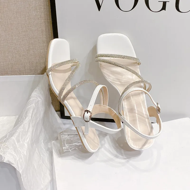 Puppytown One Strap Sandals Women's White-3