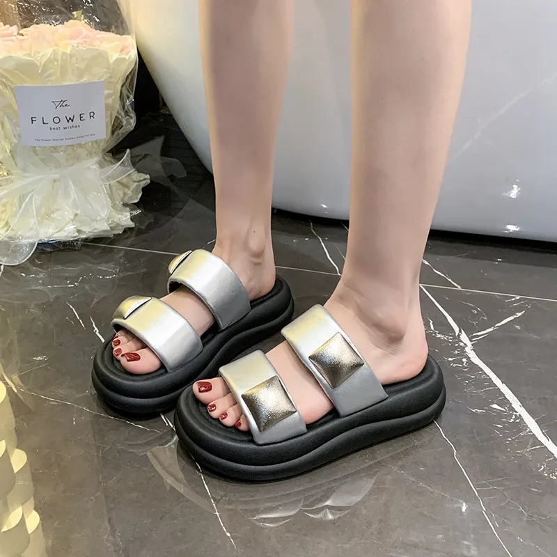 Puppytown Rubber Sole Metal Slip Resistant Abrasion Resistant Slide Slippers Women's-2