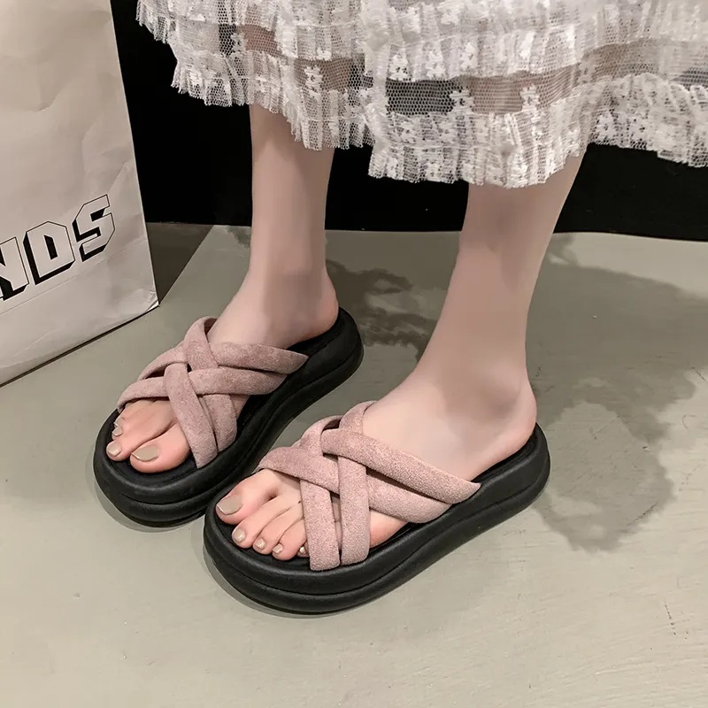 Puppytown Slip Resistant Abrasion Resistant Slide Slippers Women's-10