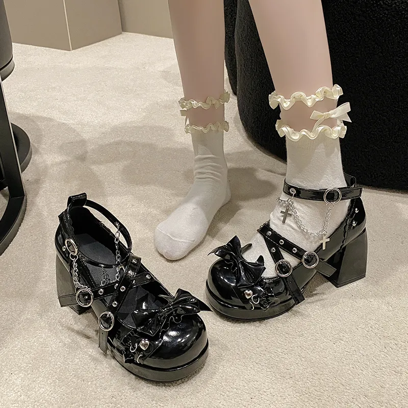 Puppytown Chunky Heel High Heels Women's-1
