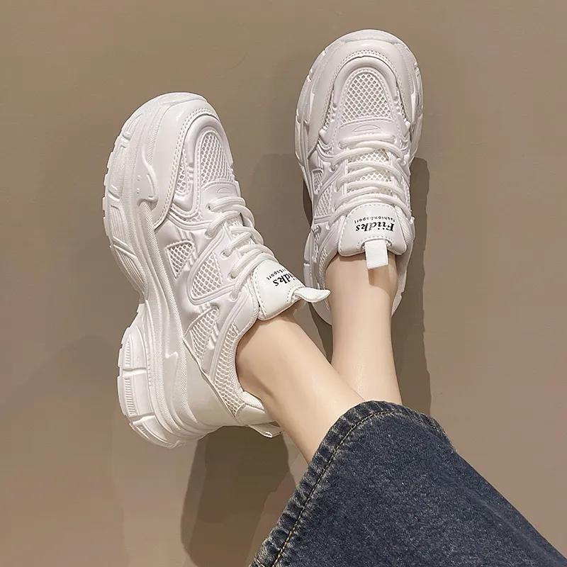Puppytown Slip Resistant, Abrasion Resistant, Breathable Low Top Chunky Sneakers Women's-5