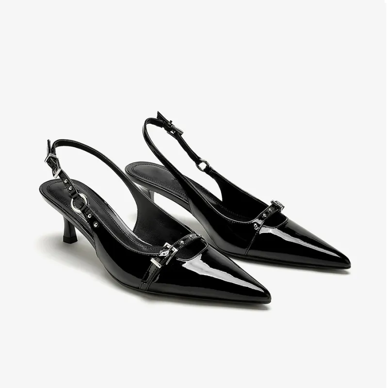 Puppytown Slim Heel High Heels Women's Black-2