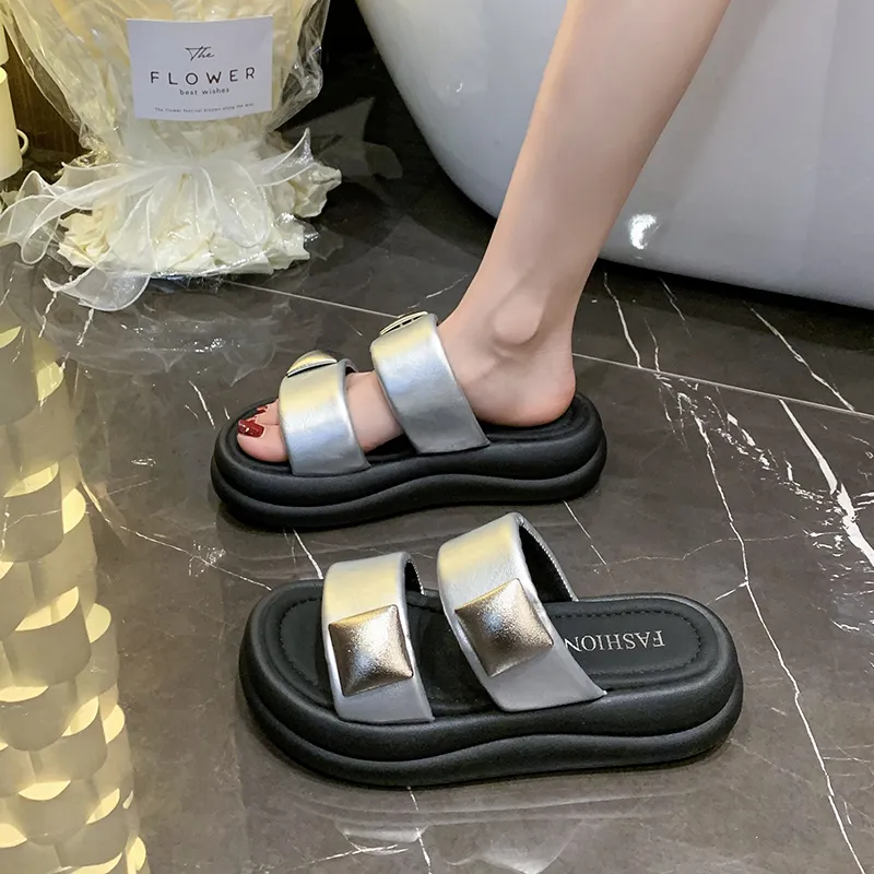 Puppytown Rubber Sole Metal Slip Resistant Abrasion Resistant Slide Slippers Women's-1
