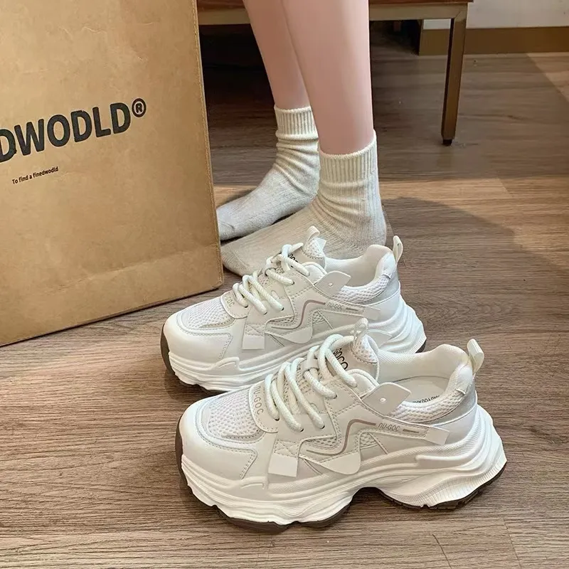 Puppytown Breathable, Slip Resistant, And Abrasion Resistant Low Top Chunky Sneakers Women's-1