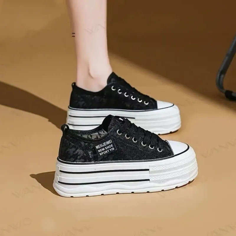 Puppytown Height Increasing Breathable Low Top Skateboard Shoes Women's-1