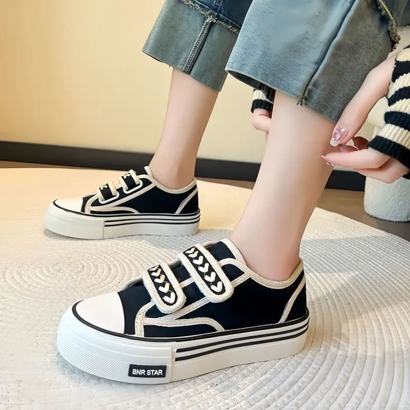 Puppytown Lightweight And Breathable Low Top Canvas Shoes Women's Black-3