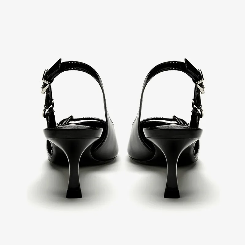 Puppytown Slim Heel High Heels Women's Black-4