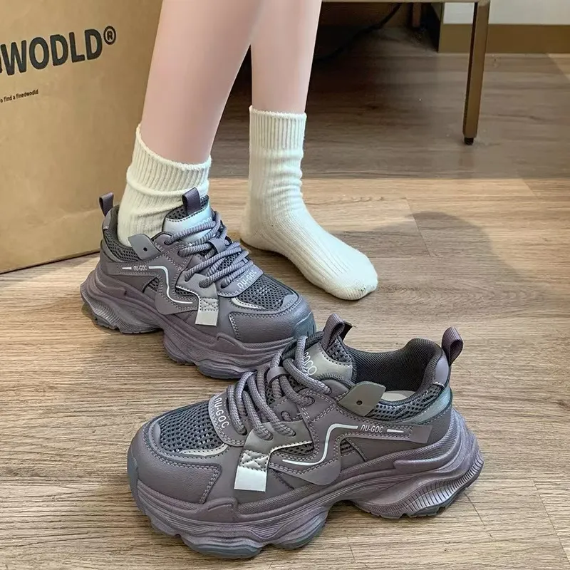 Puppytown Breathable, Slip Resistant, And Abrasion Resistant Low Top Chunky Sneakers Women's-8