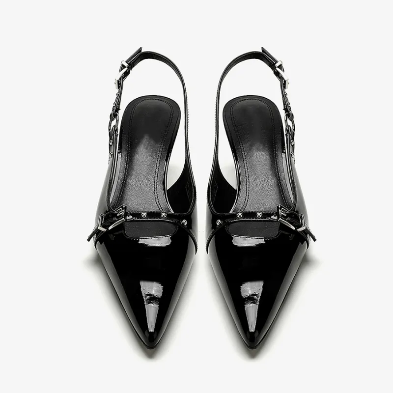 Puppytown Slim Heel High Heels Women's Black-3