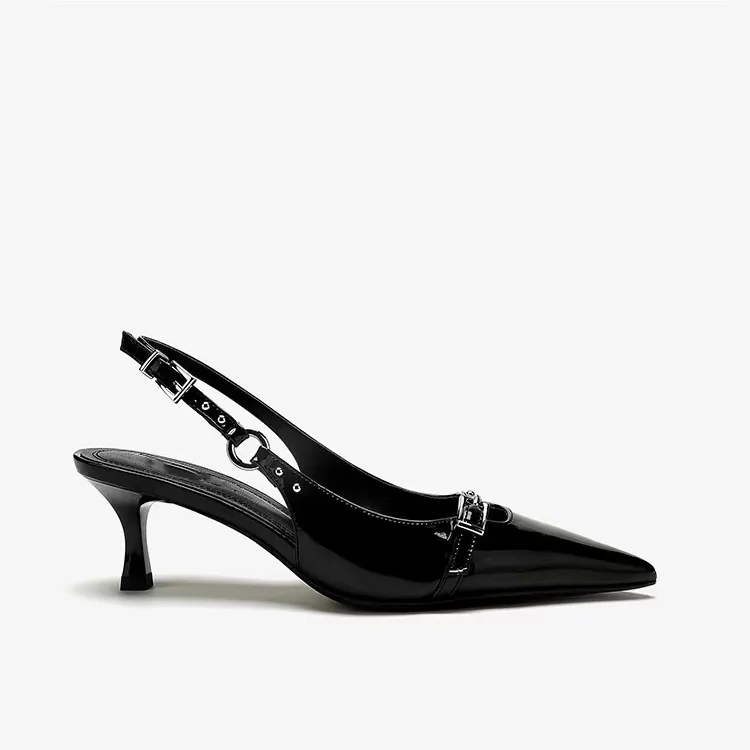 Puppytown Slim Heel High Heels Women's Black-1
