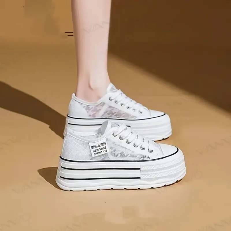 Puppytown Height Increasing Breathable Low Top Skateboard Shoes Women's-3