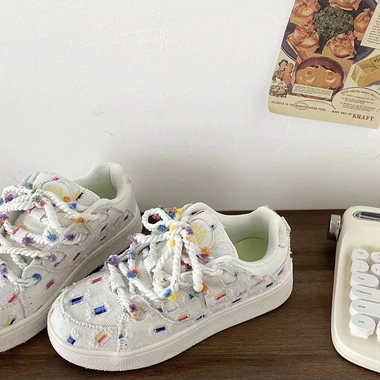 Puppytown Anti Slip Wear Resistant Low Top Casual Shoes Women's White-3