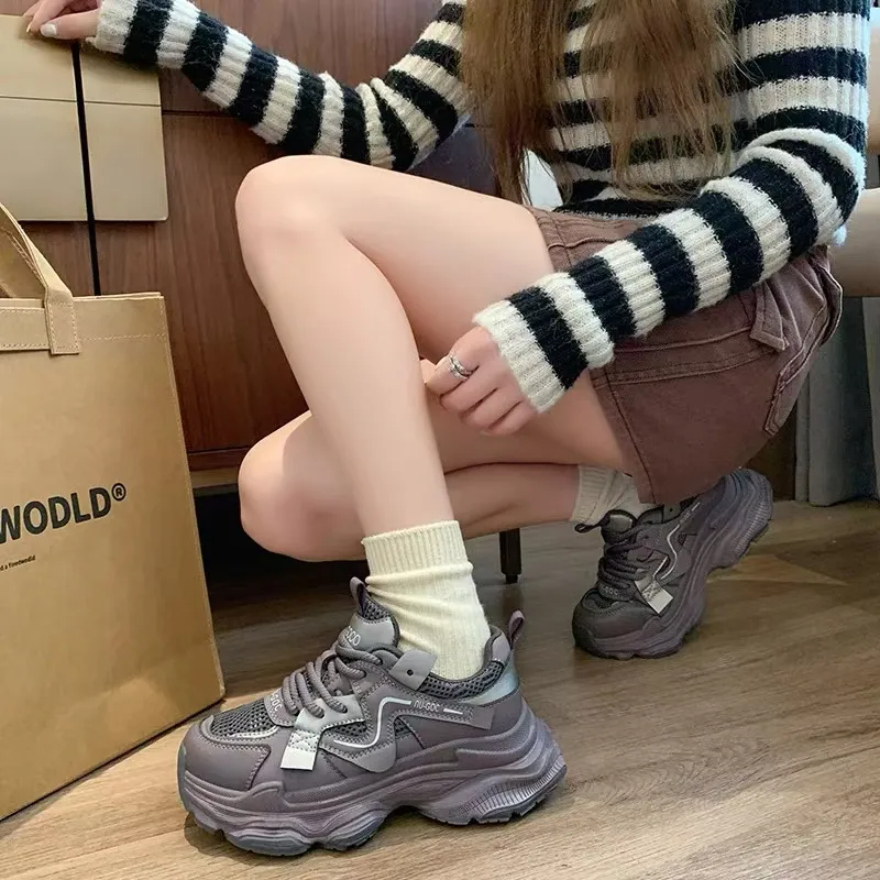 Puppytown Breathable, Slip Resistant, And Abrasion Resistant Low Top Chunky Sneakers Women's-7
