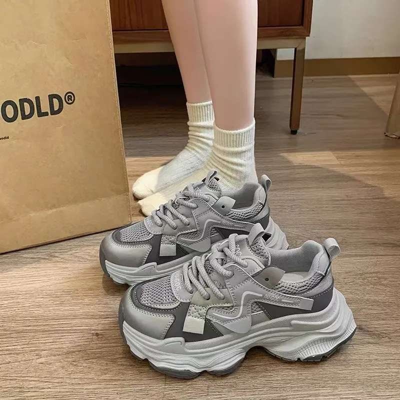Puppytown Breathable, Slip Resistant, And Abrasion Resistant Low Top Chunky Sneakers Women's-4