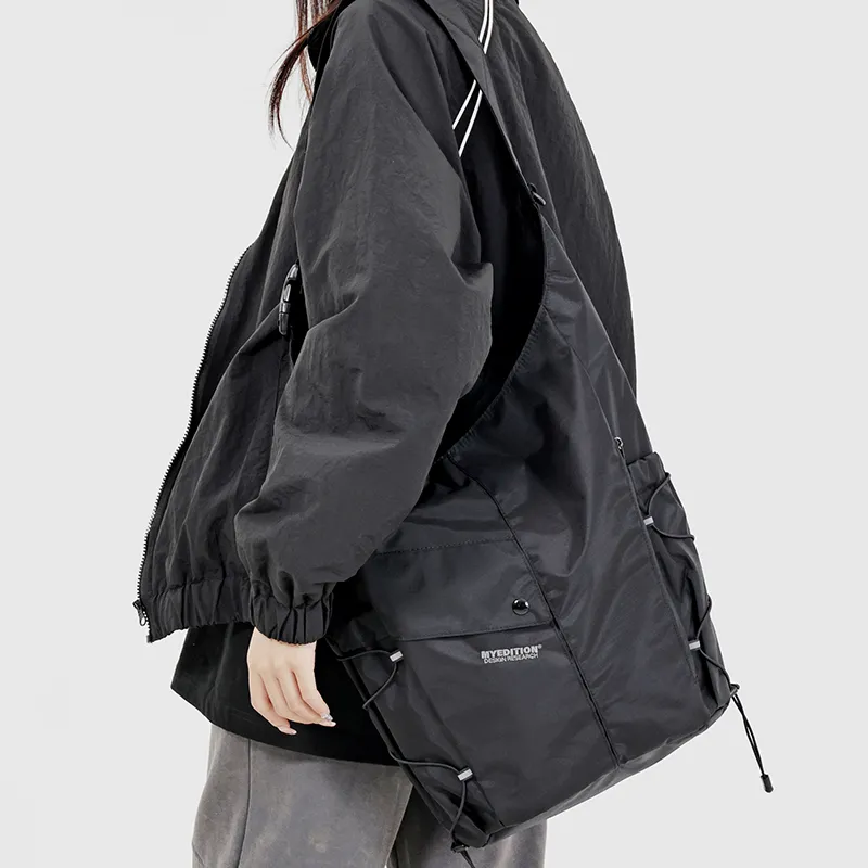 MYEDITION Laptop Bag, Bucket Bag, Shoulder Bag, Crossbody Bag Polyester Black/Gray Unisex-5