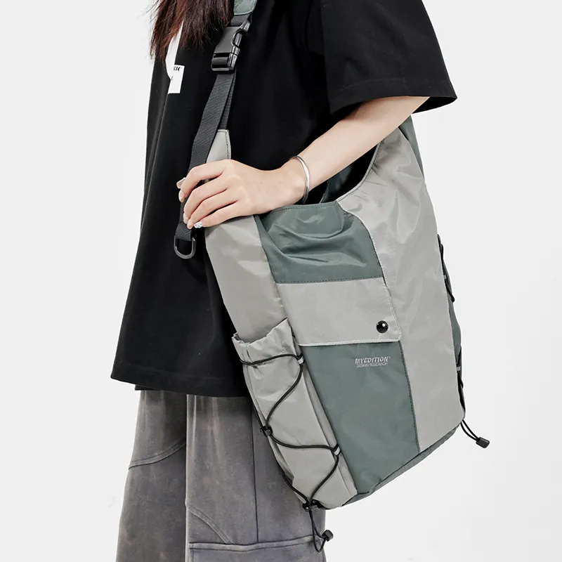 MYEDITION Laptop Bag, Bucket Bag, Shoulder Bag, Crossbody Bag Polyester Black/Gray Unisex-22