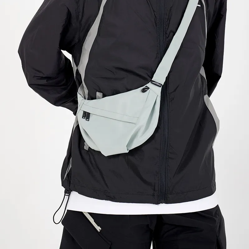 MYEDITION Shoulder Bag, Cell Phone Pouch, Crossbody Bag Nylon Polyester Black/Gray Unisex-28