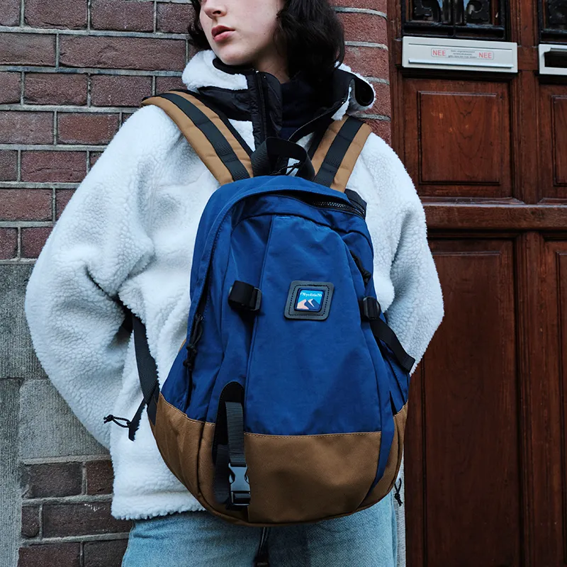 MYEDITION Nylon Backpack Regular Unisex Navy Blue-6